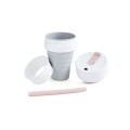 Folding silicone straw cup 350ml